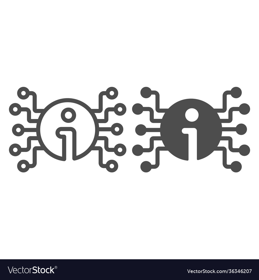 Information with contacts line and solid icon web Vector Image Information with contacts line and solid icon web