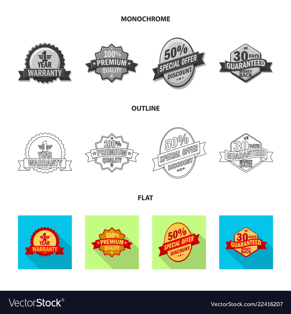 Isolated object of emblem and badge sign set vector image Isolated object of emblem and badge sign set