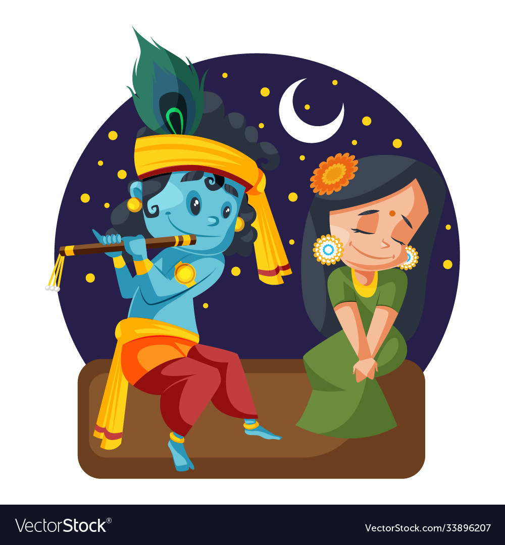 Lord krishna and radha Royalty Free Vector Image