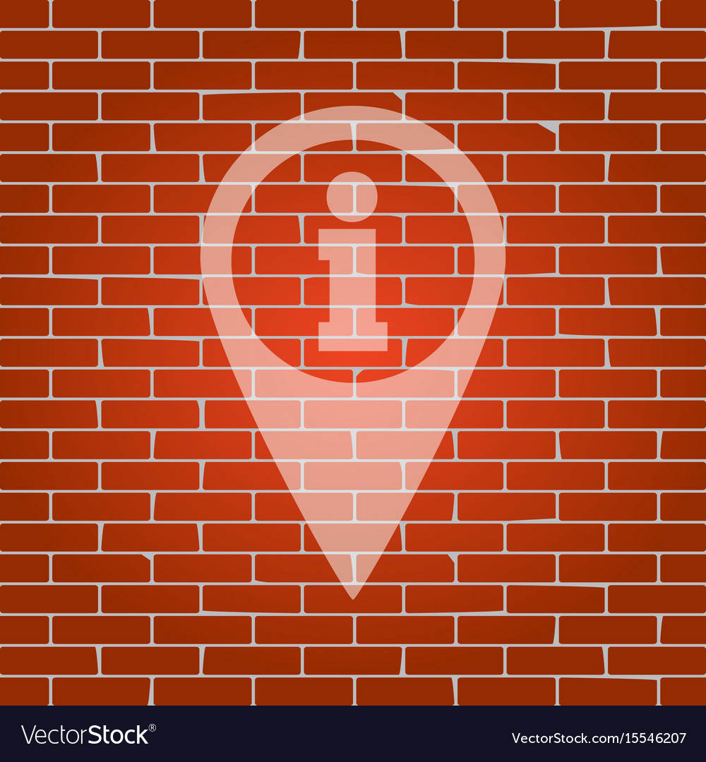 Map pointer with information sign whitish