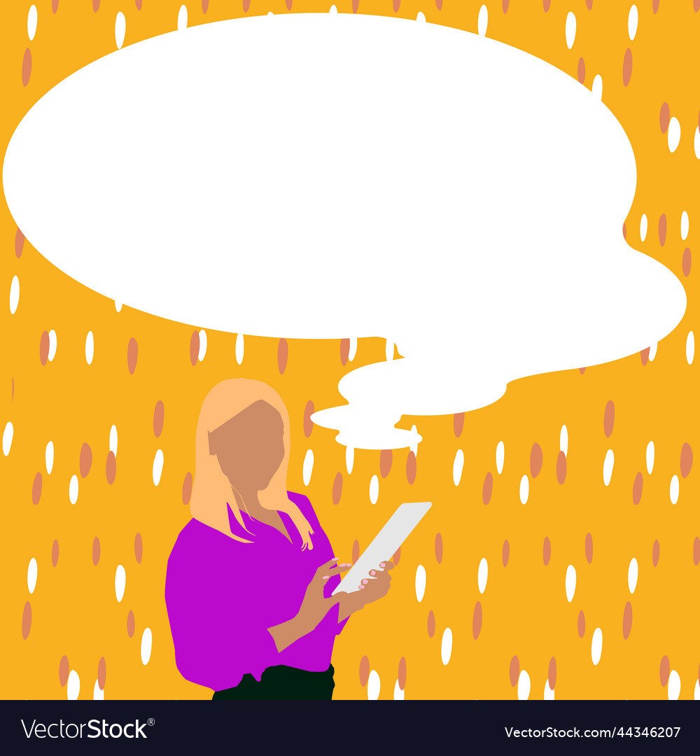 Presenter with conversation bubble showing new Vector Image Presenter with conversation bubble showing new