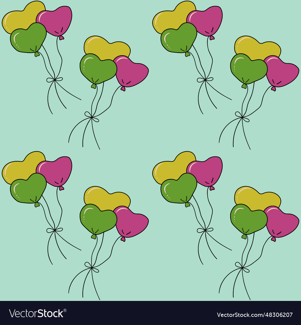 Seamless pattern with multicolored balloons Vector Image Seamless pattern with multicolored balloons