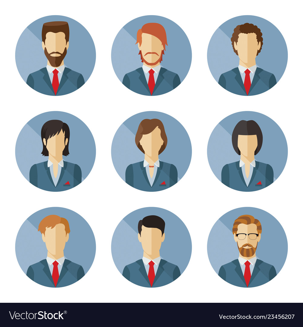 Set of business characters in flat design