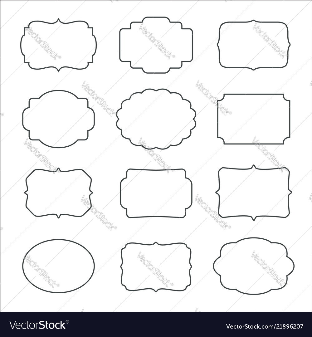 Set Of Frames Isolated On White Background Vector Image