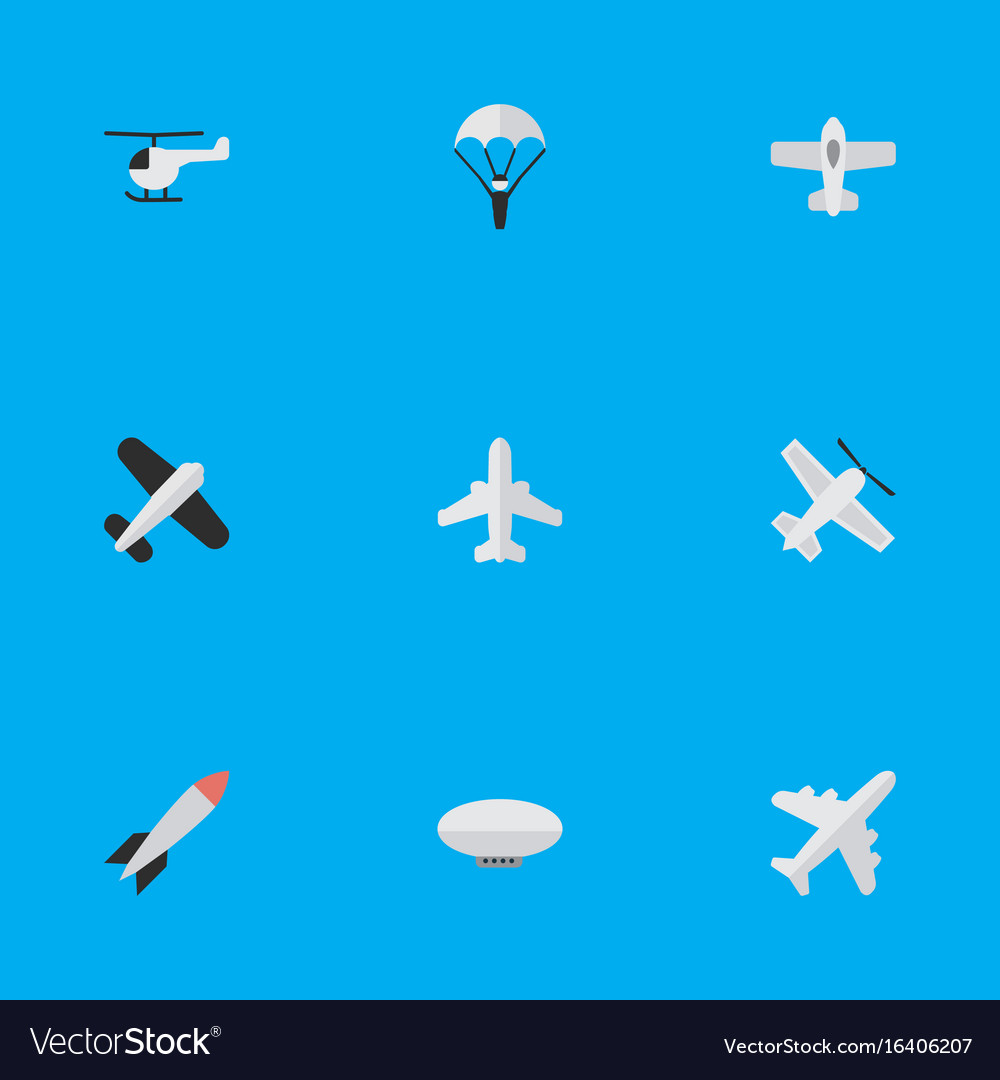 Set of simple plane icons