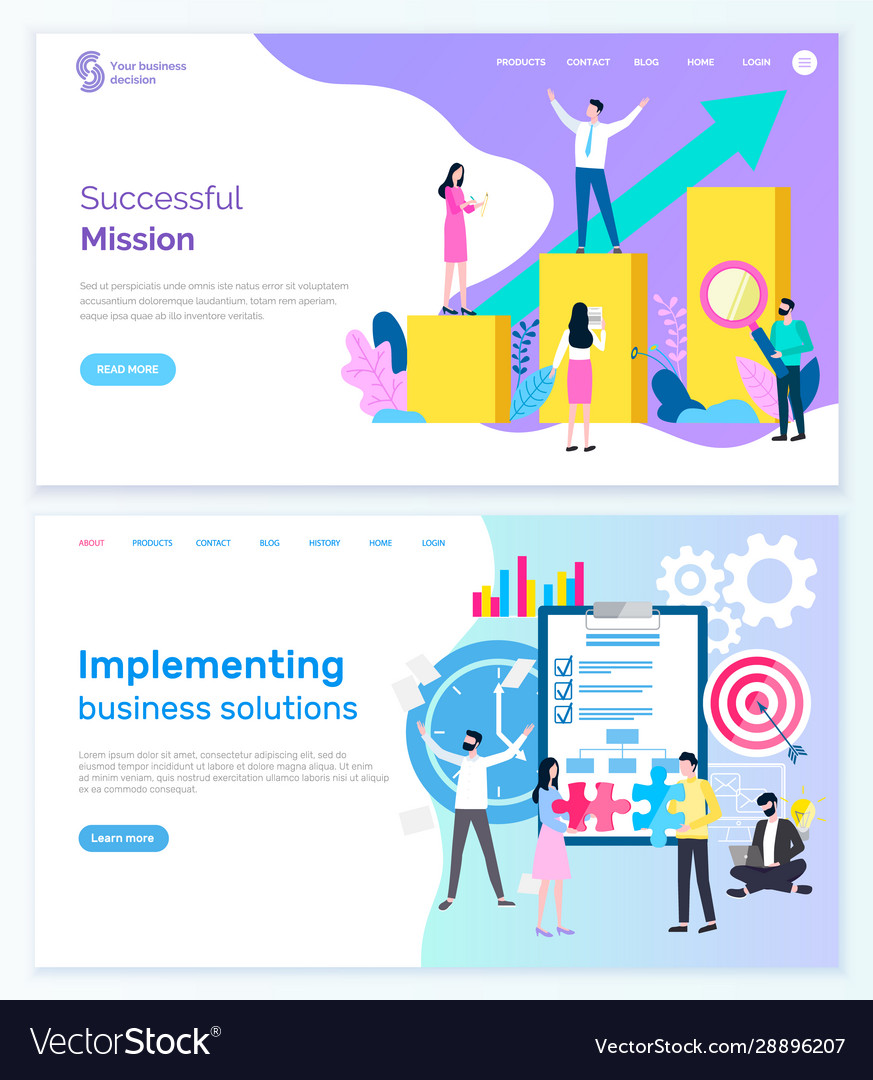 Successful mission and implementing business web vector image Successful mission and implementing business web