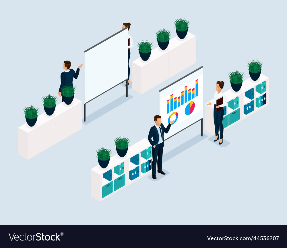 Trend isometric objects 3d people businessmanon