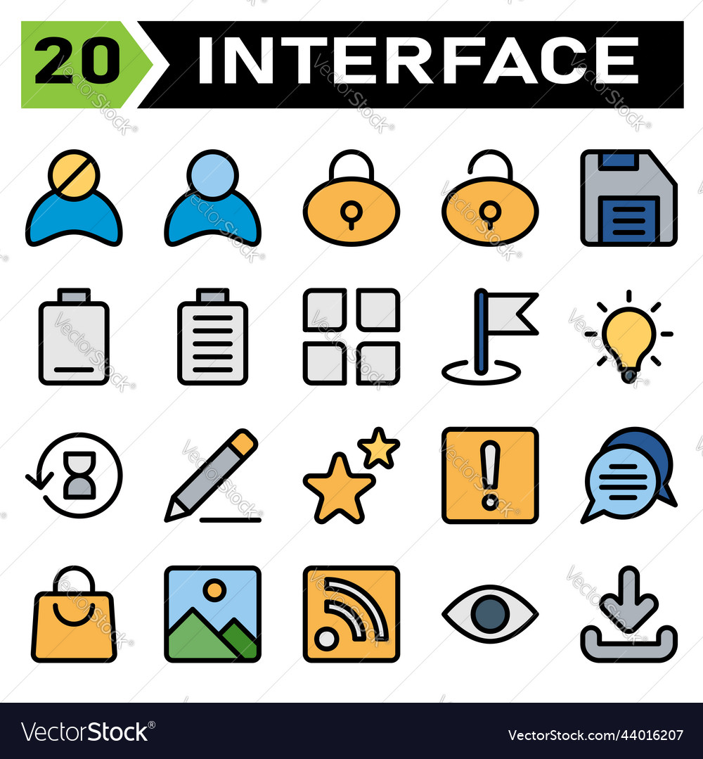 User Interface Icon Set - Block & Avatar