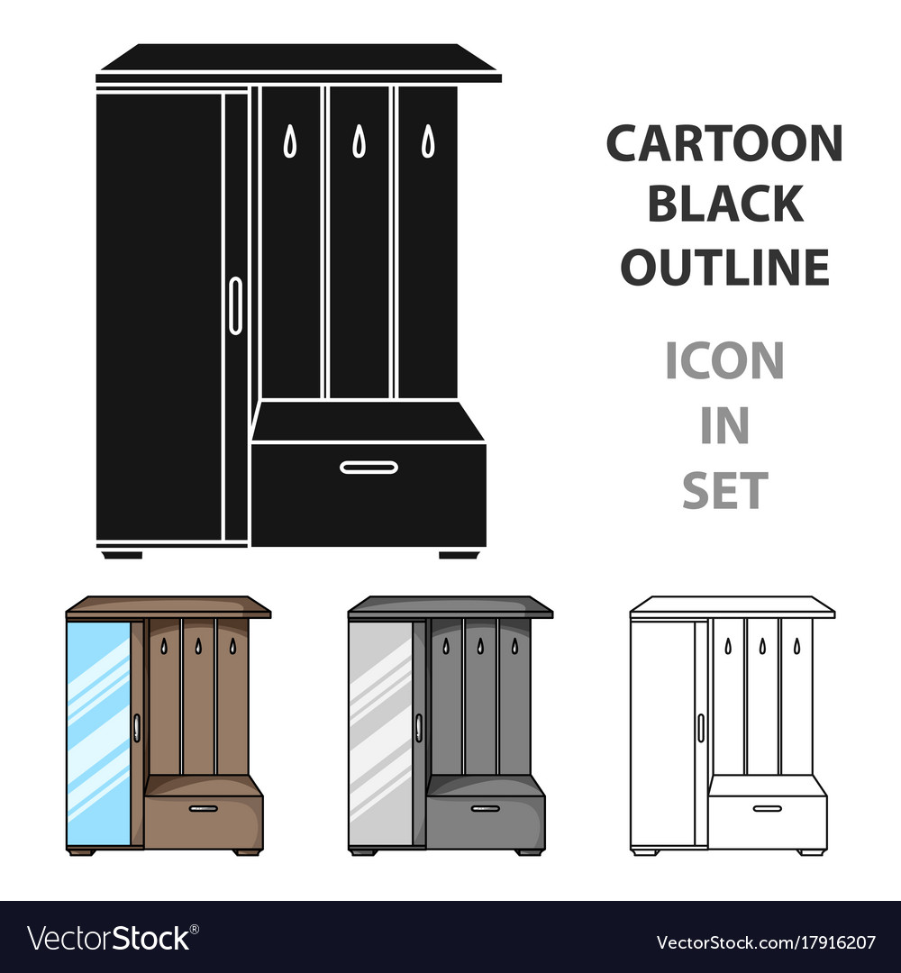 Vestibule Wardrobe Icon In Cartoon Style Isolated Vector Image