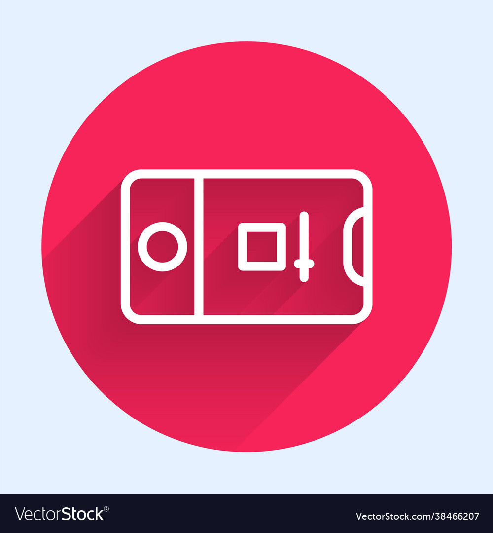 White line mobile phone with record frame camera vector image White line mobile phone with record frame camera