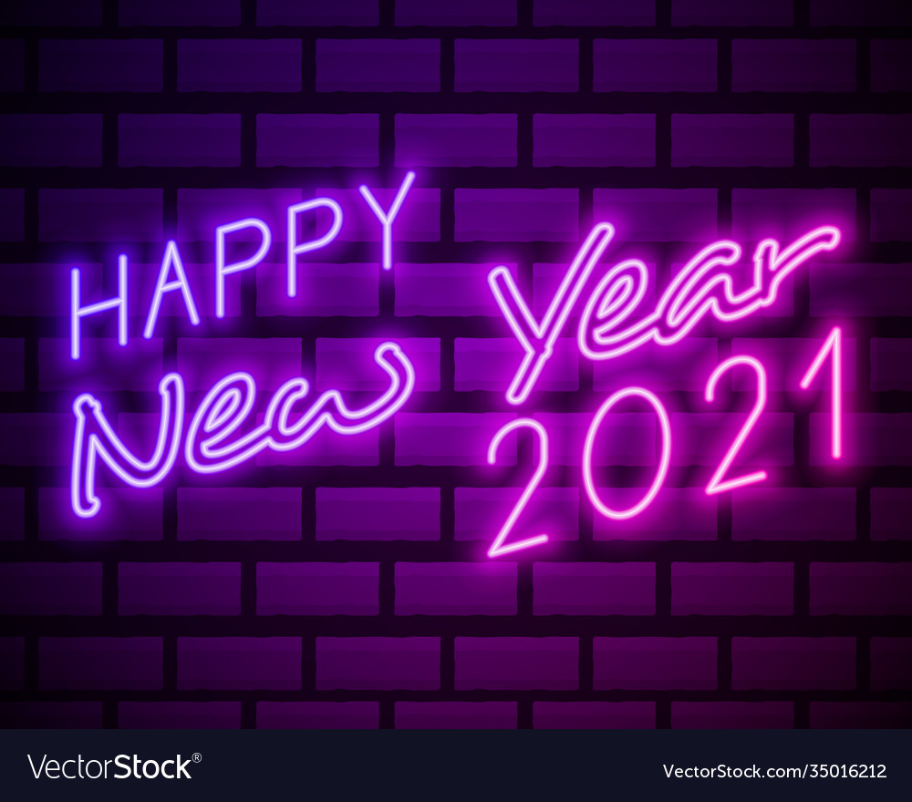 2021 Neon Text neue Jahr Design Vorlage