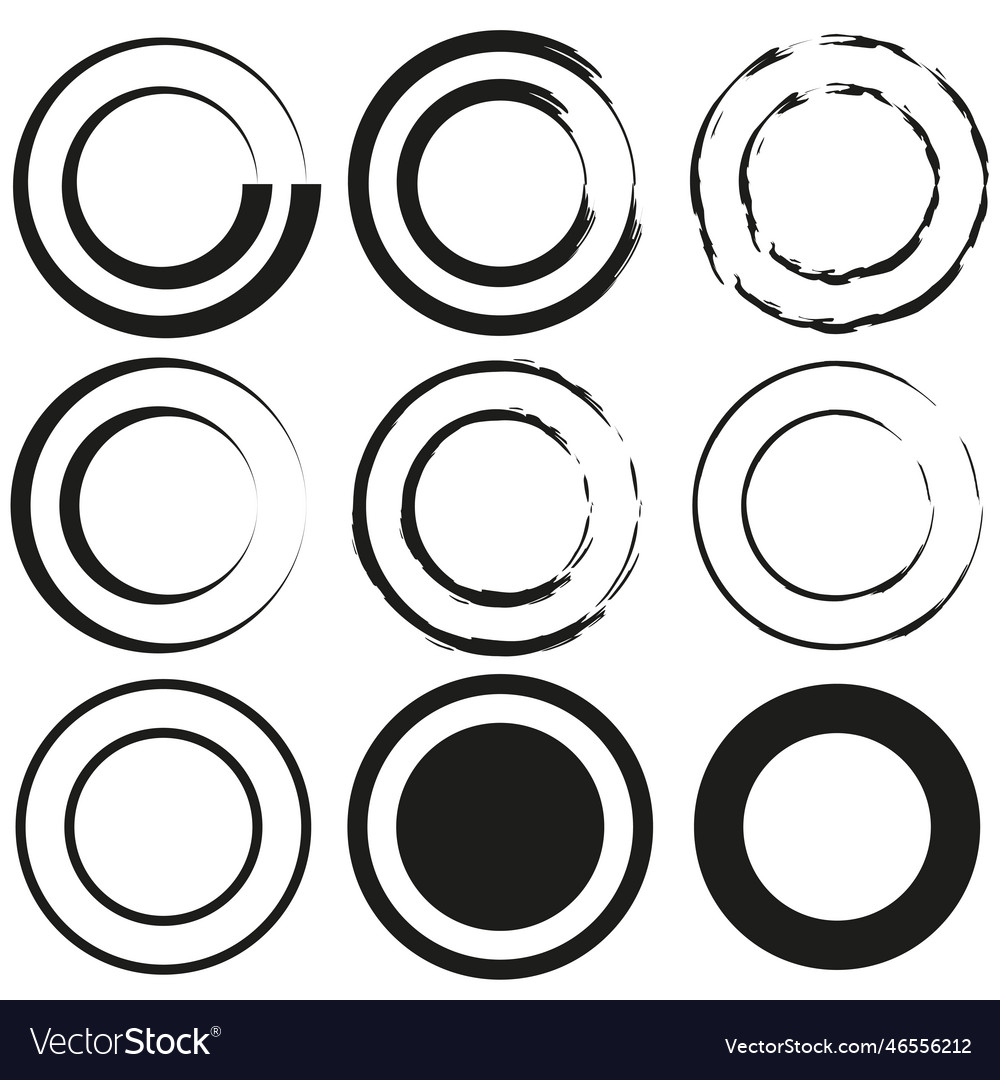 Abstract pattern with brush circles round shape vector image Abstract pattern with brush circles round shape