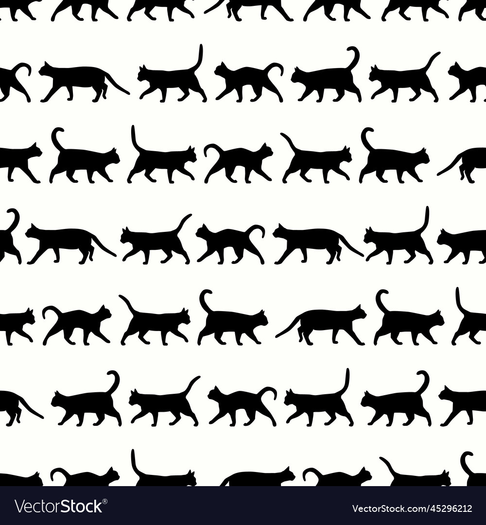 Black Cat Silhouettes Pattern