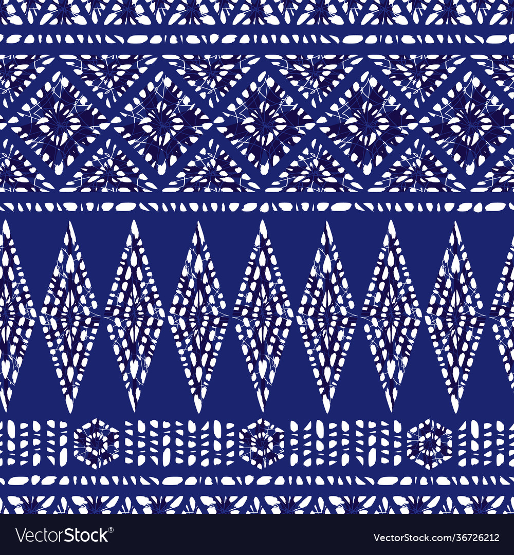 Blue shibori polygon ethnic stripes 01