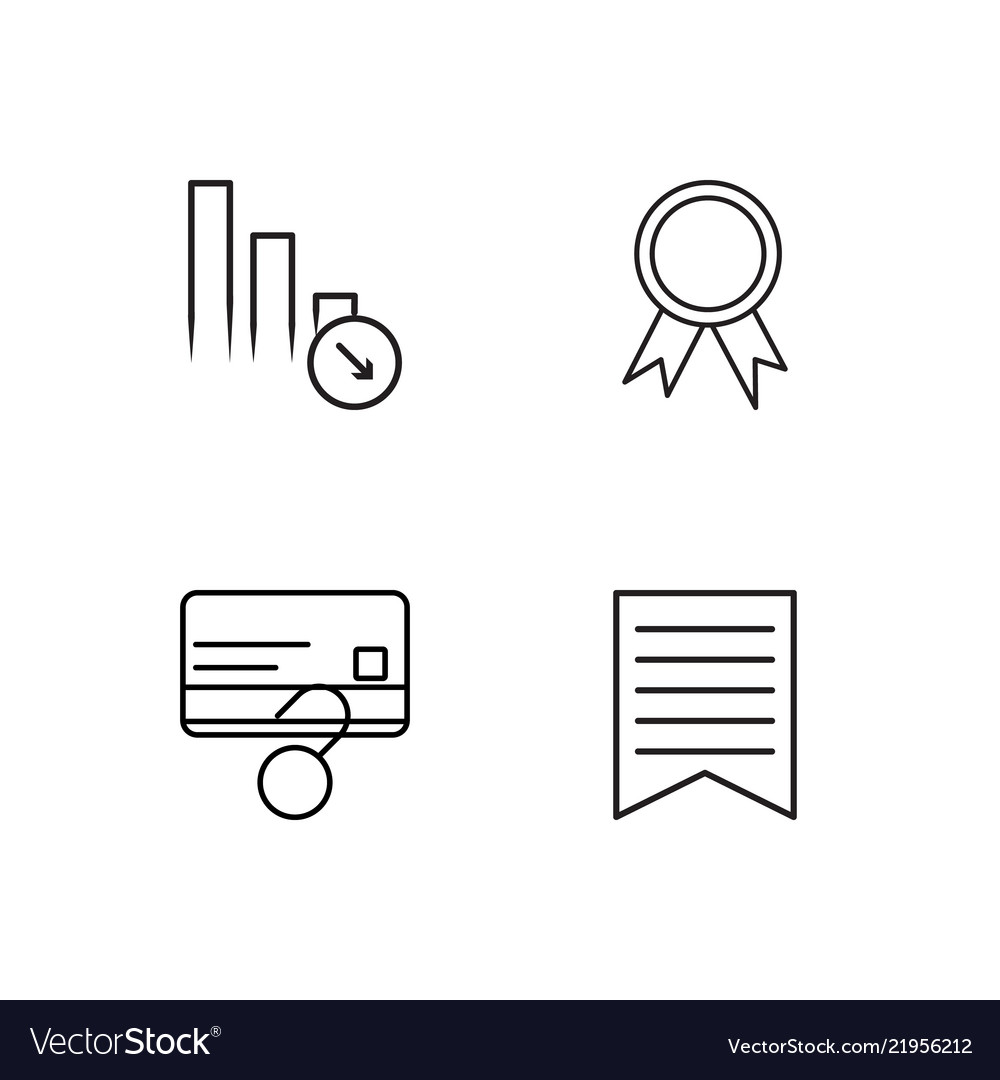 Business simple outlined icons set