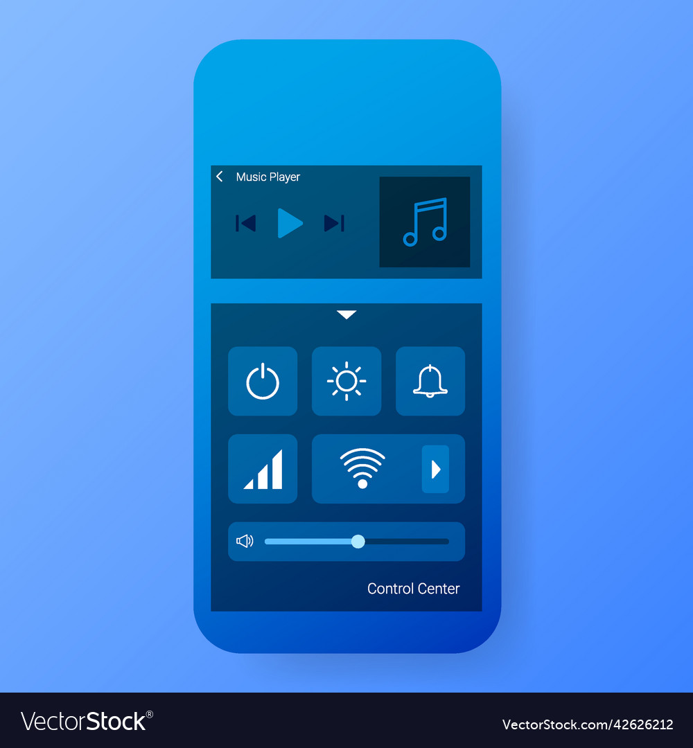 Control center mobile app user interface mockup