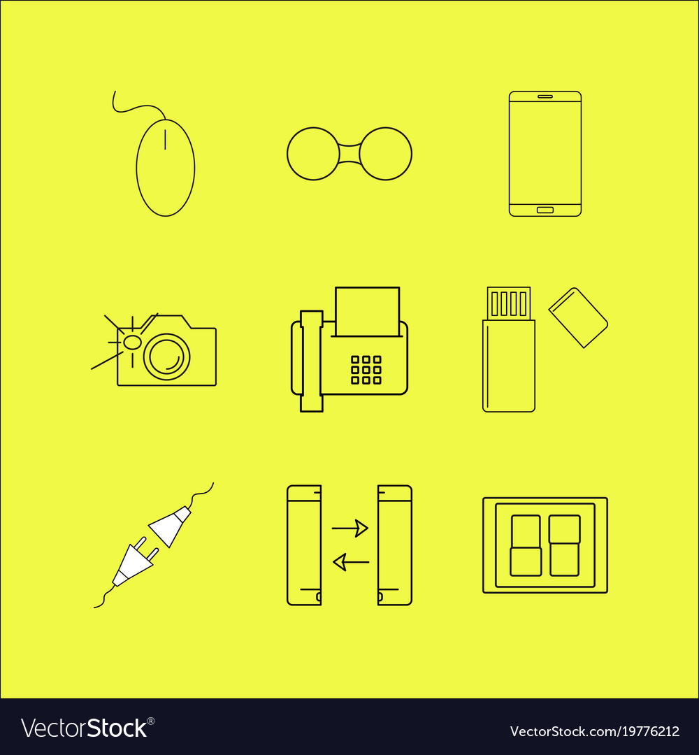 Devices linear icon set simple outline icons
