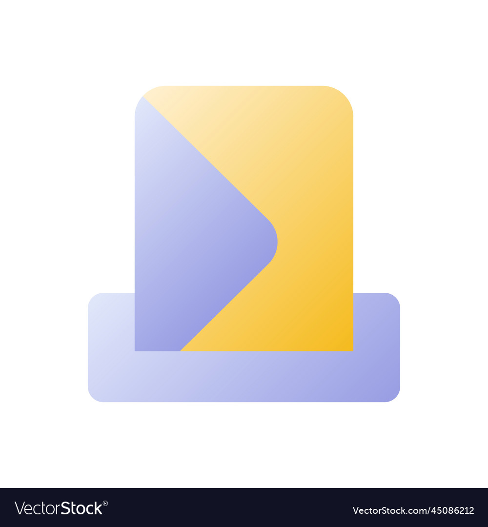 Drop letter flat gradient two-color ui icon vector image Drop letter flat gradient two-color ui icon