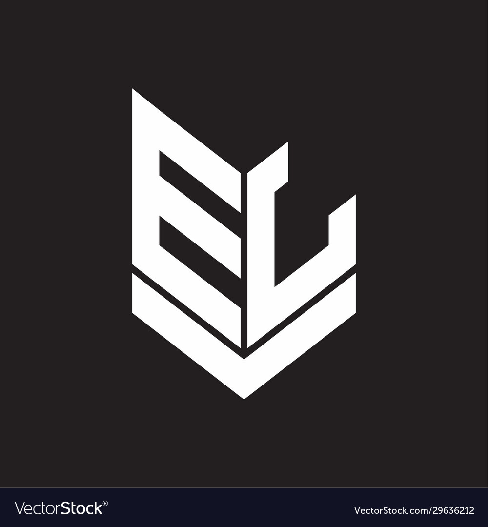 El logo monogram with emblem shield style design Vector Image