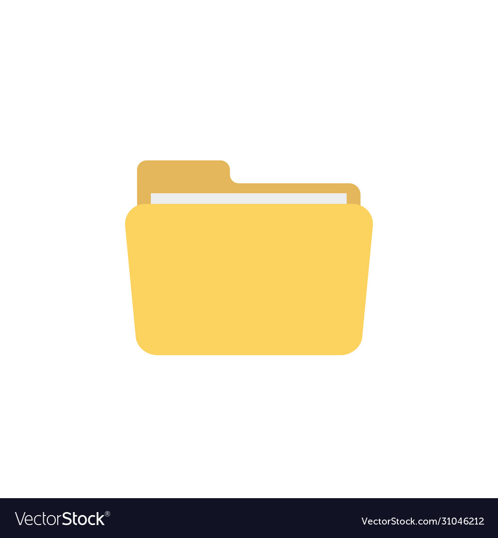 File folder in flat on white background vector image File folder in flat on white background