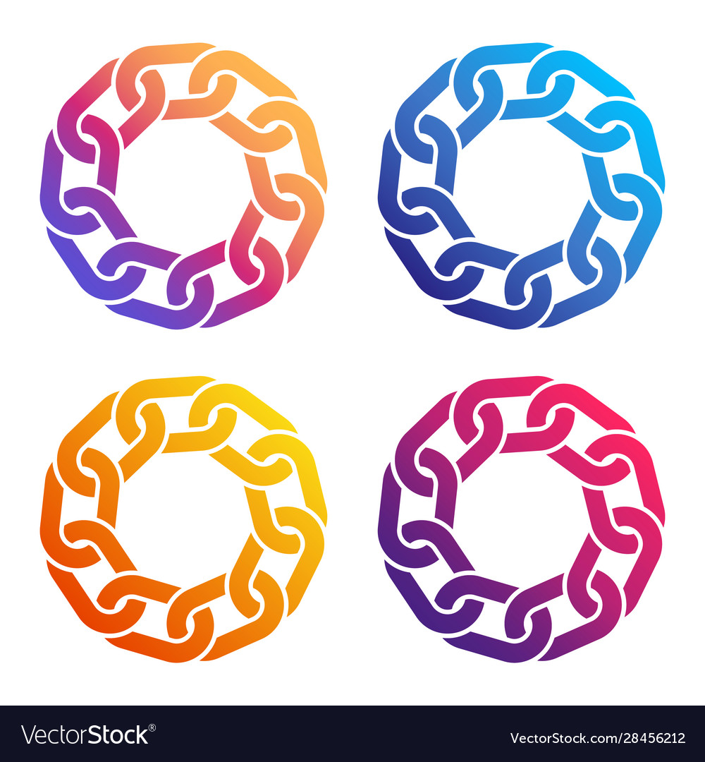 Gradient Chain Link Circle