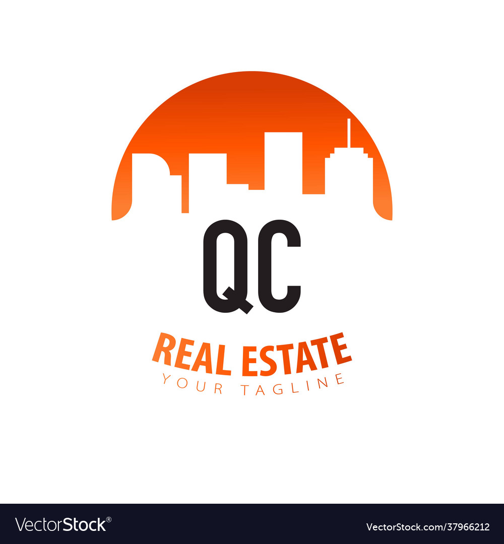 Initial letter qc real estate creative logo Vector Image