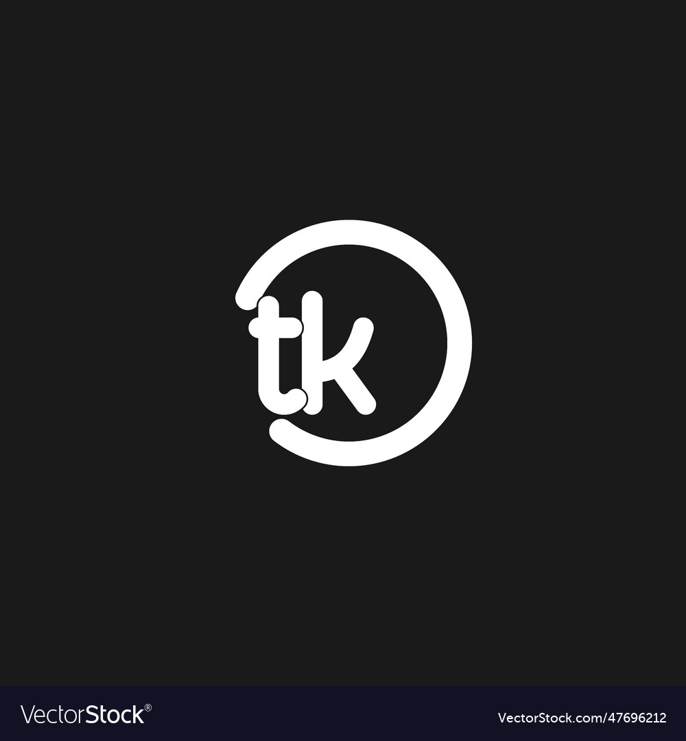 Initials Tk Logo Monogram With Simple Circles Vector Image