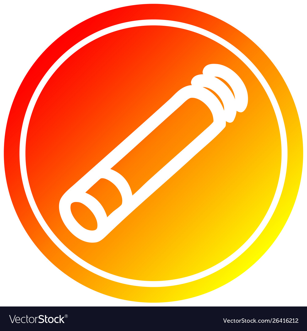 Lit cigarette circular in hot gradient spectrum