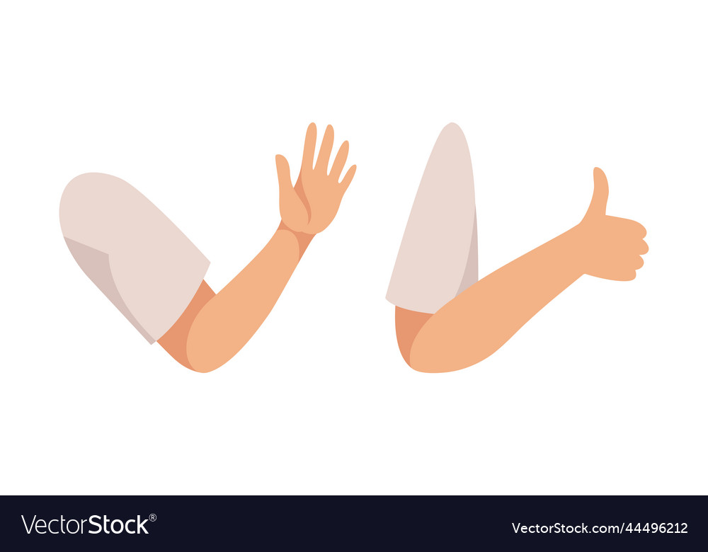 Man Charakterarme als Konstrukteur mit getrennten vector image Man Charakterarme als Konstrukteur mit getrennten