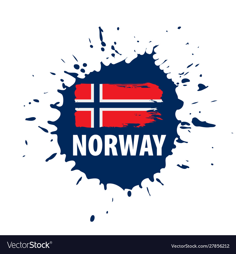 Norway flag on a white Royalty Free Vector Image