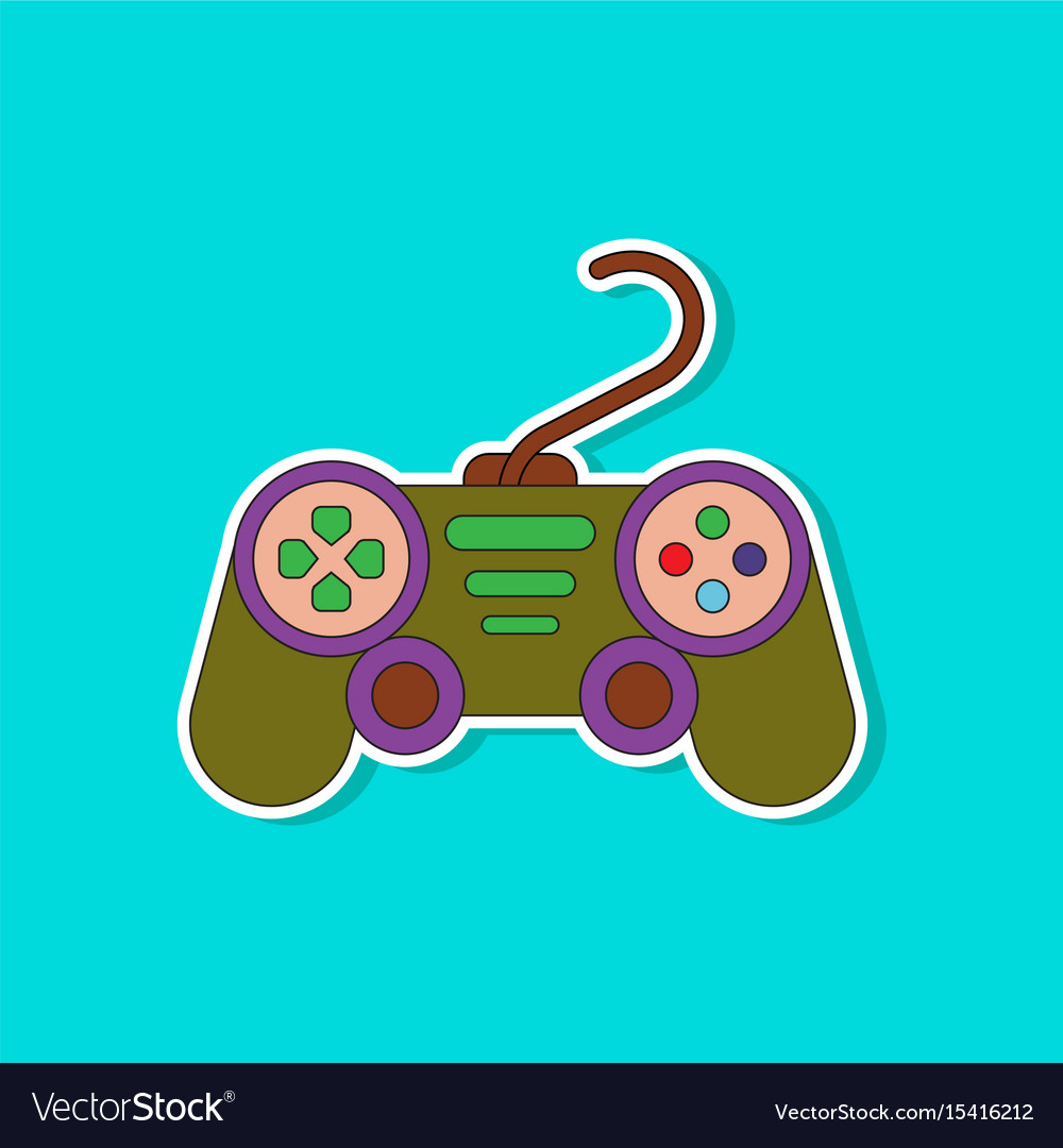 Paper sticker on background of game joystick