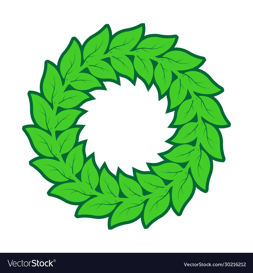 Round frame leaves simple design for text vector image Round frame leaves simple design for text