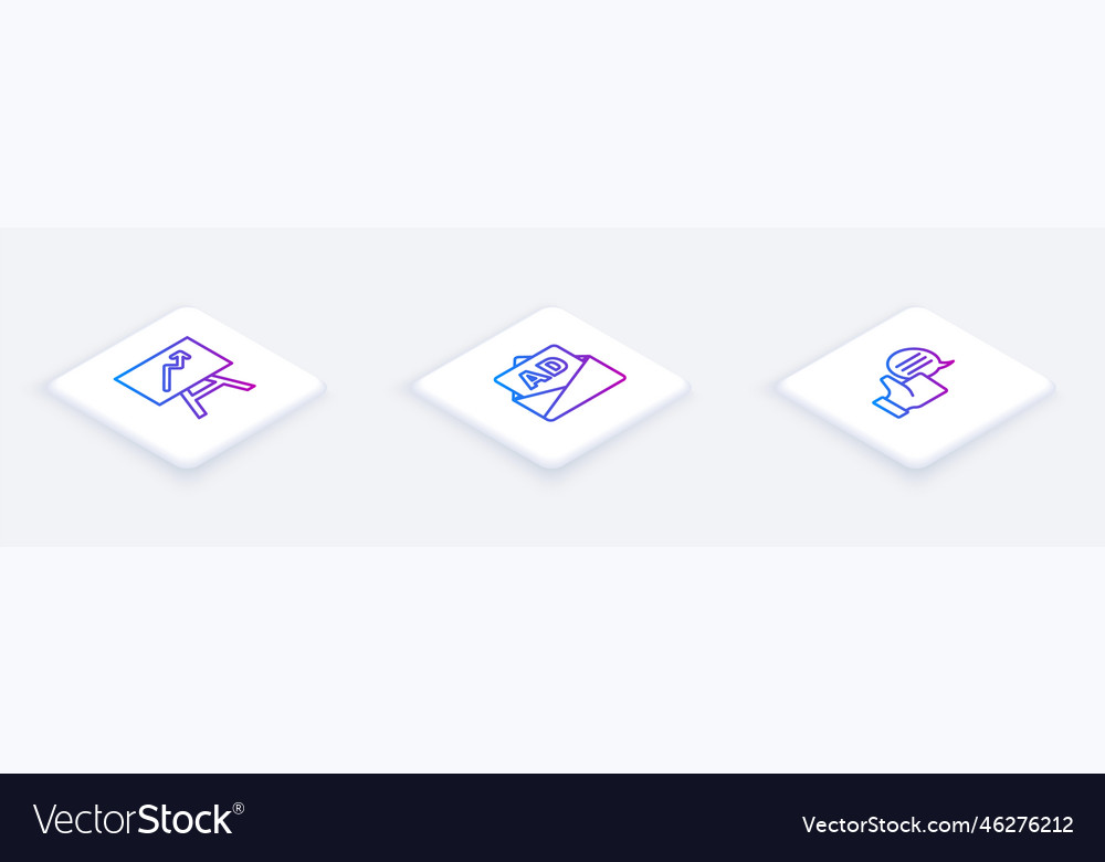 Set isometric line board with graph chart Vector Image Set isometric line board with graph chart