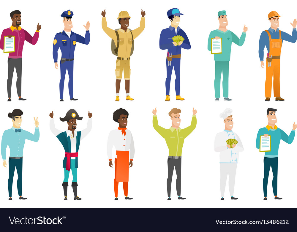 Set of professions characters vector image Set of professions characters