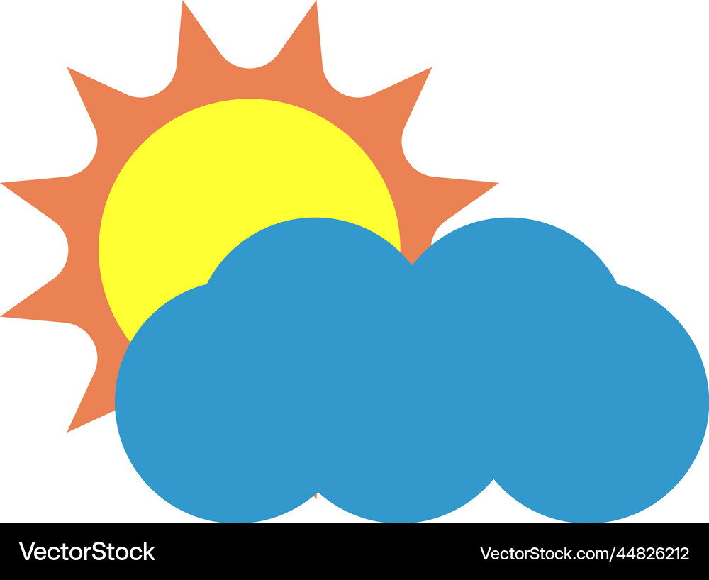 Sun and clouds Royalty Free Vector Image - VectorStock