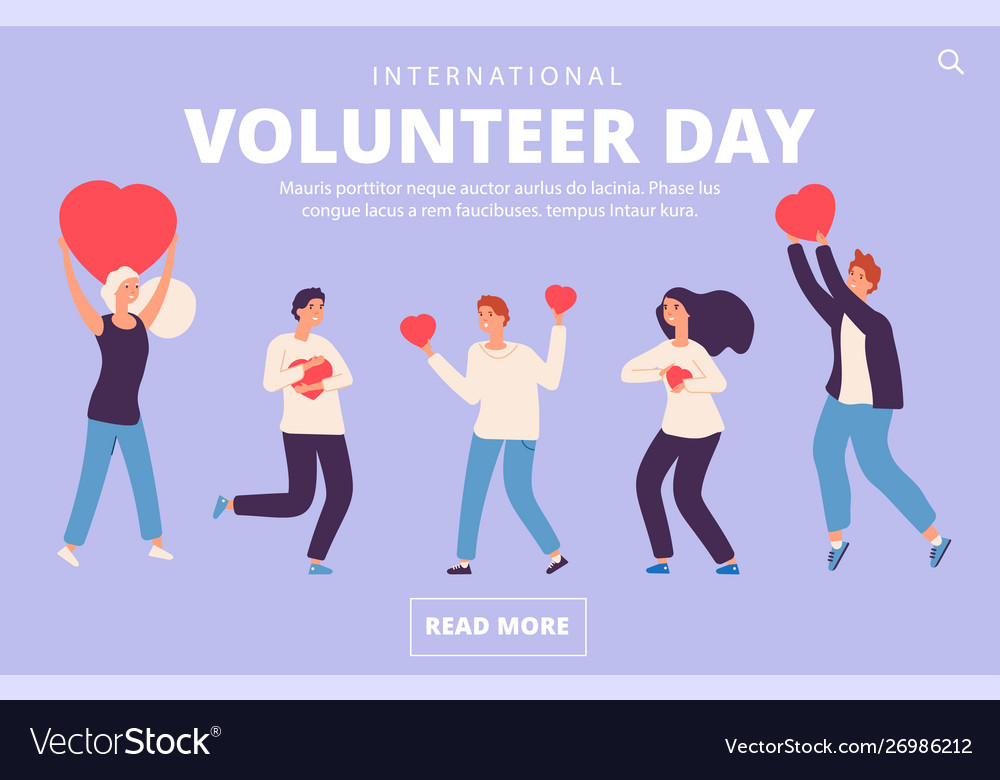 Volunteer day concept charity volunteering vector image Volunteer day concept charity volunteering