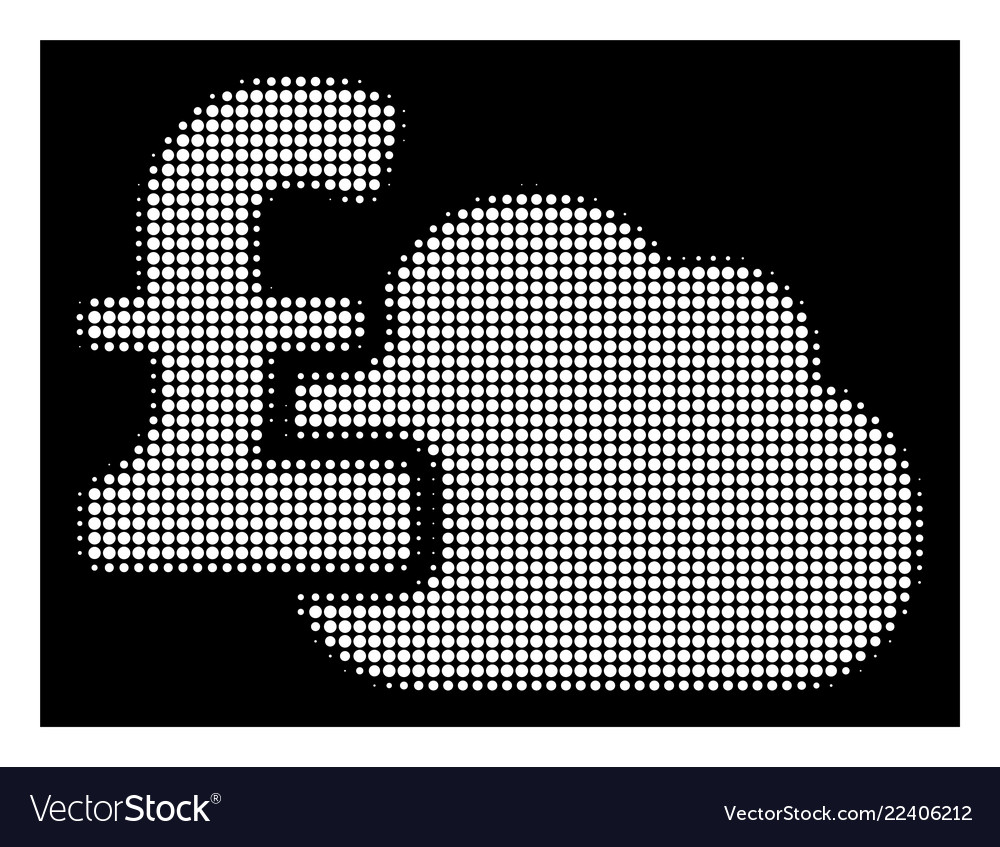 White halftone cloud pound banking icon