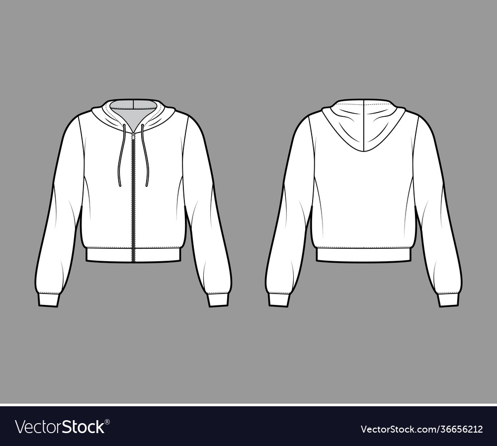 Zip-up hoody sweatshirt technical fashion Vector Image