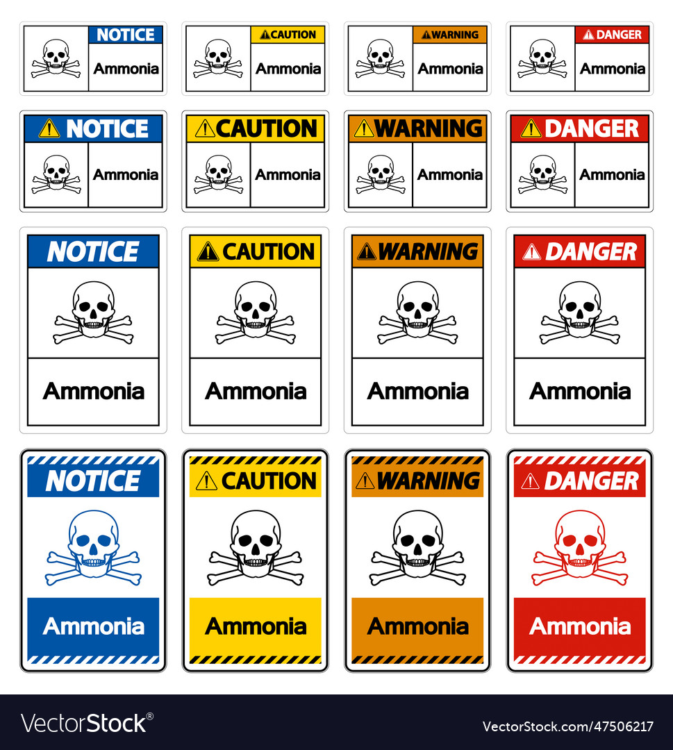 Ammonia symbol sign on white background Royalty Free Vector