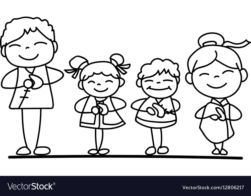 Chinese New Year Family Cartoon