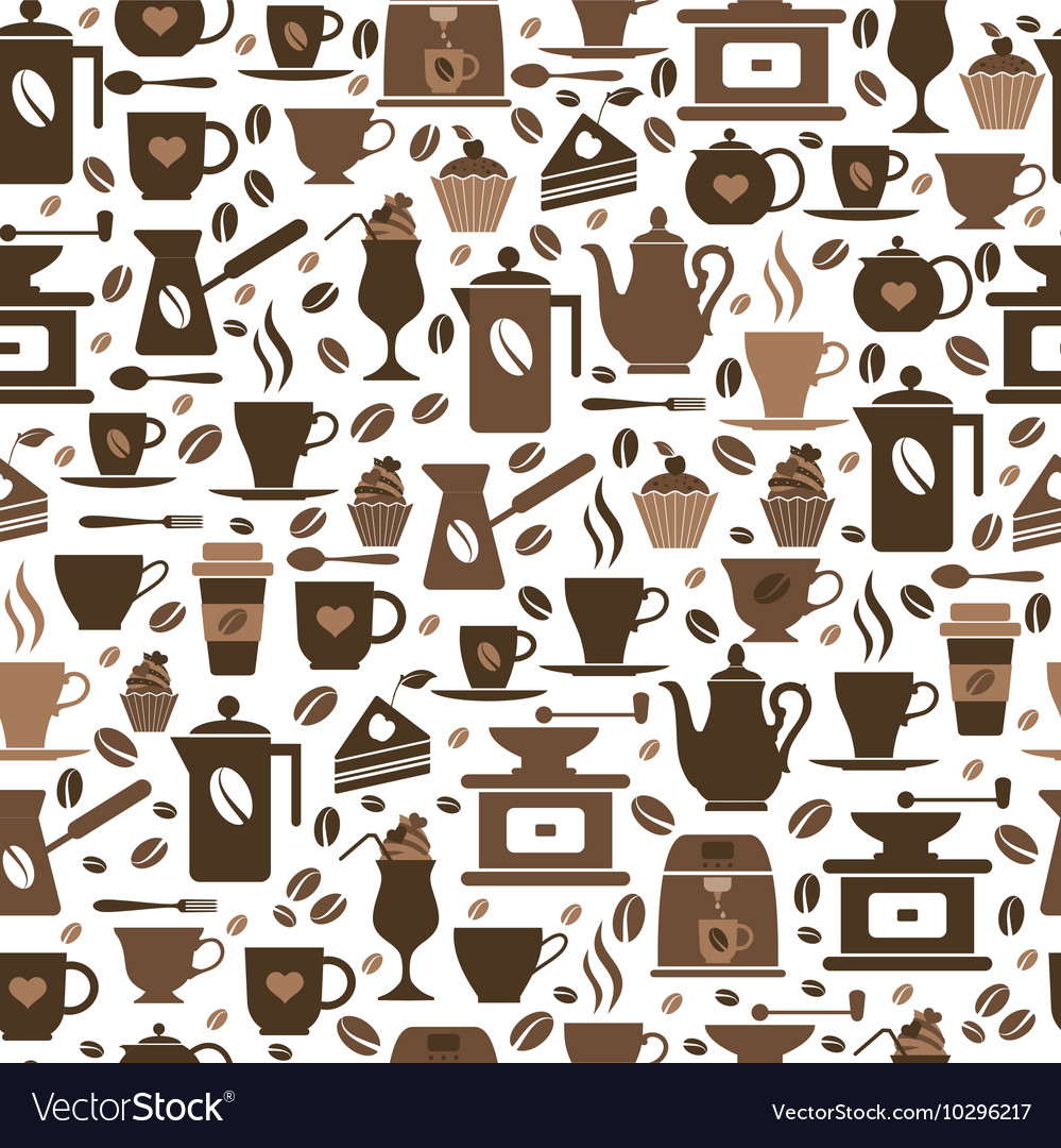 Coffee seamless pattern with a cups