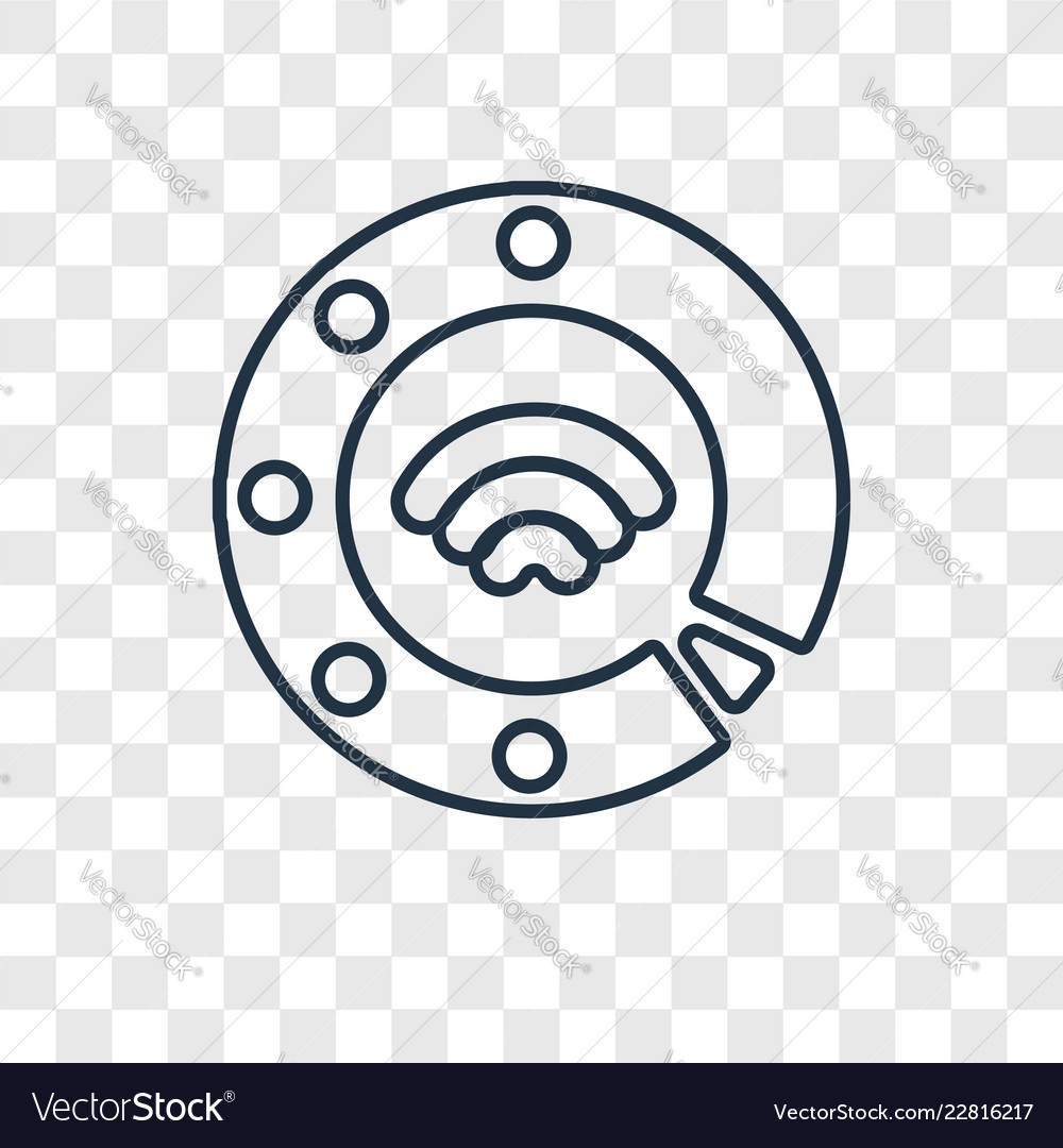 Dial concept linear icon isolated on transparent vector image Dial concept linear icon isolated on transparent