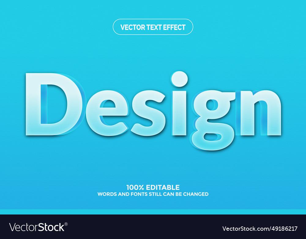 Editable 3d text effect styles Vector Image Editable 3d text effect styles