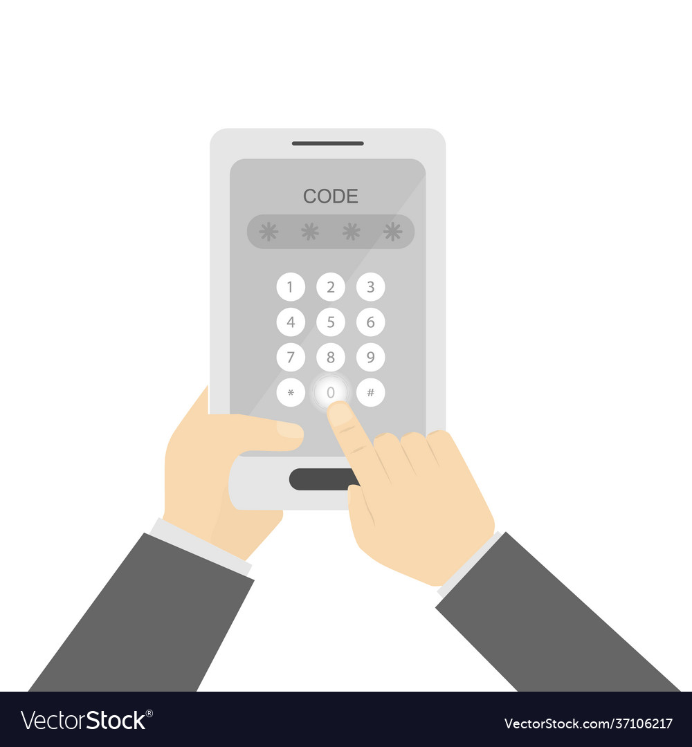 Geben Sie Zahlen auf virtuelle numerische Tastatur ein Vector Image Geben Sie Zahlen auf virtuelle numerische Tastatur ein