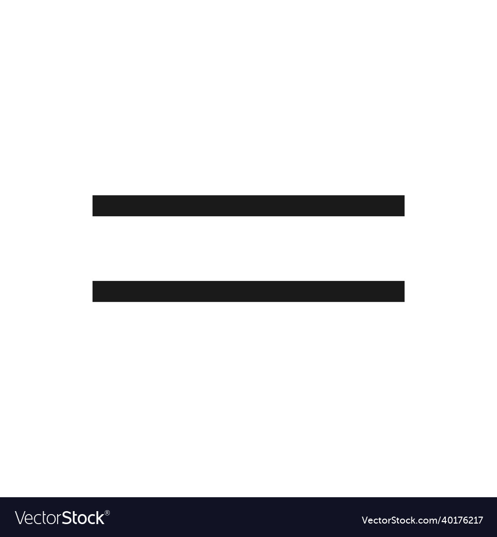 Equal icon flat symbol Royalty Free Vector Image