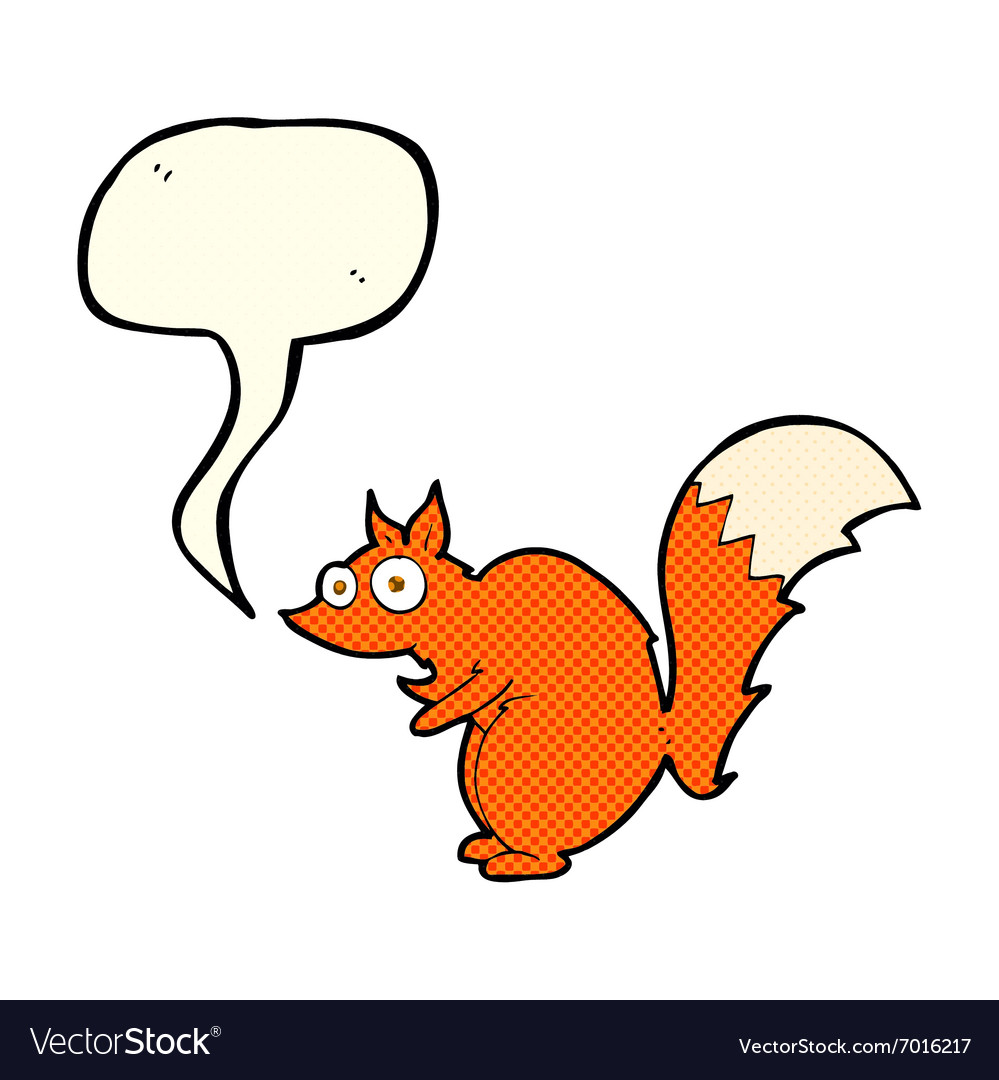 Funny startled squirrel cartoon with speech bubble