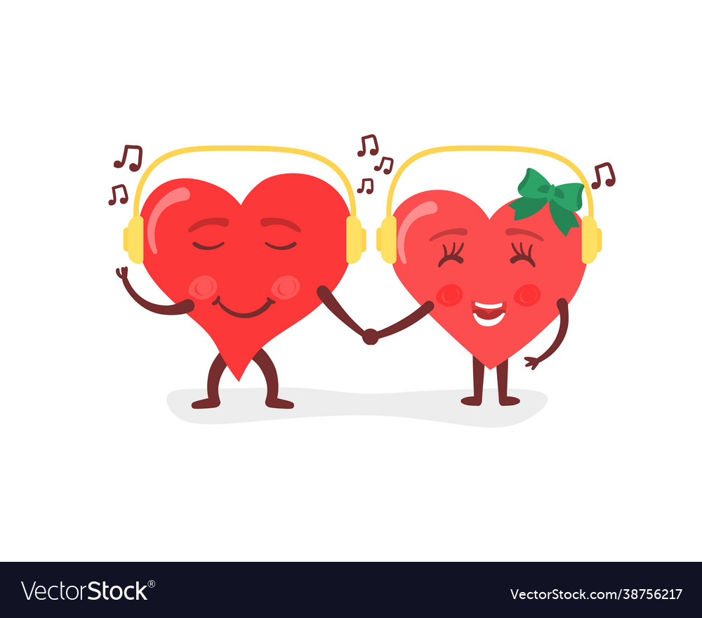 Hearts red cartoon characters symbol love emotion