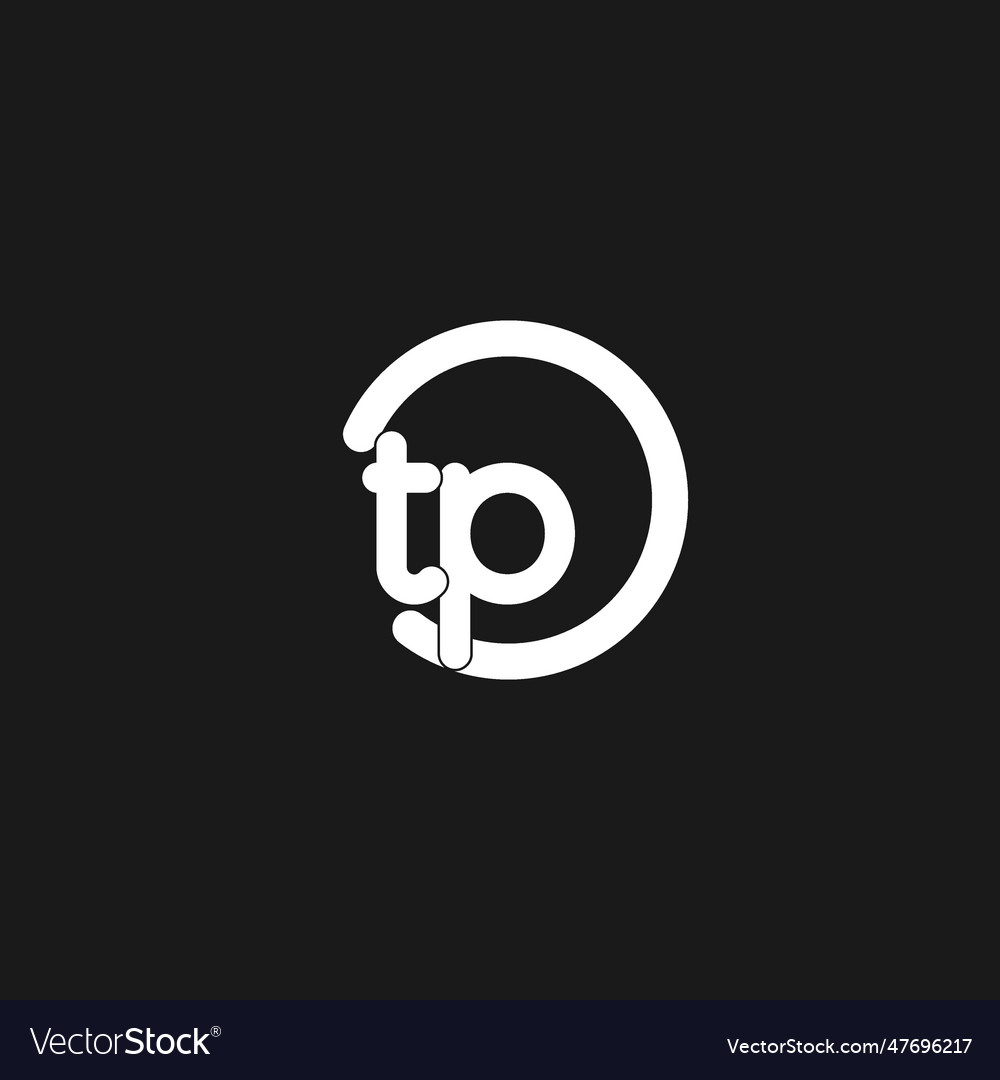 Initials tp logo monogram with simple circles
