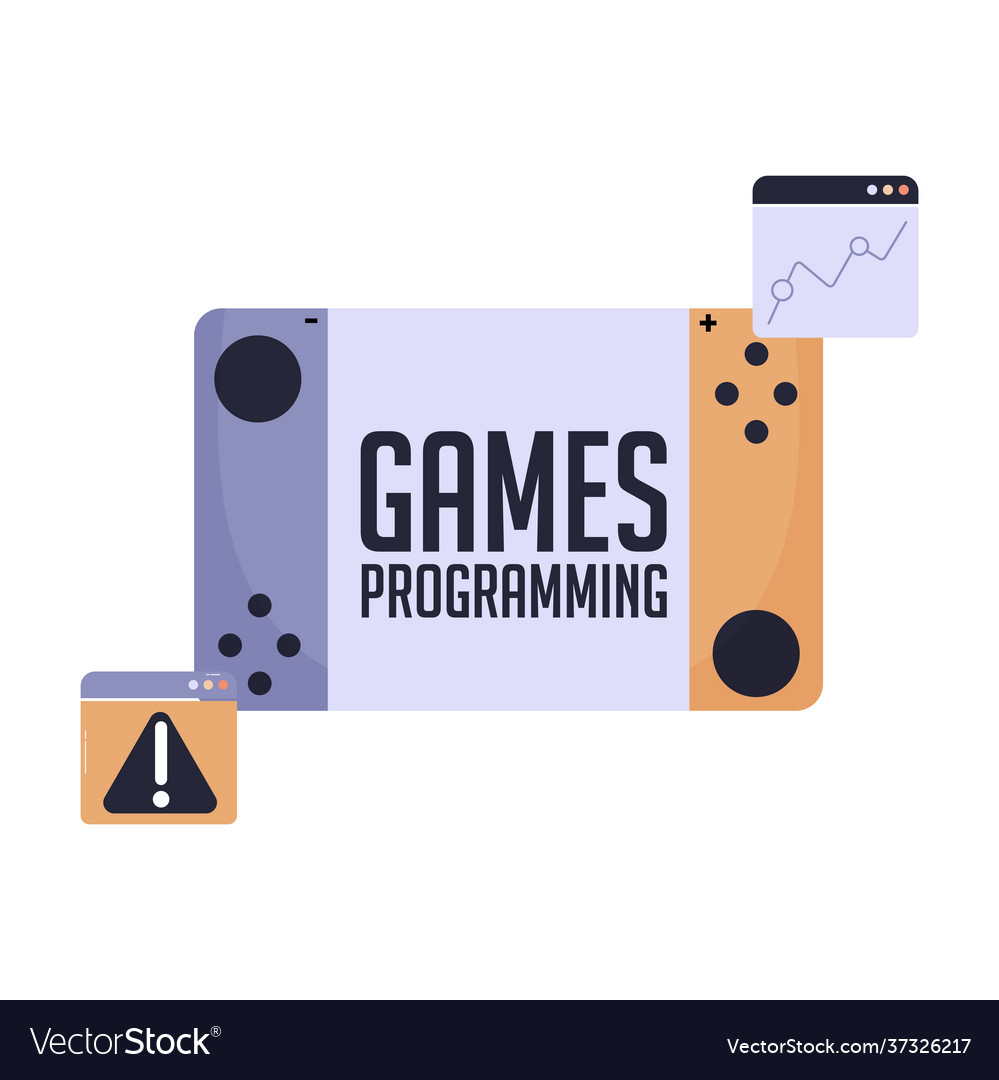 Isolated games programming vector image Isolated games programming