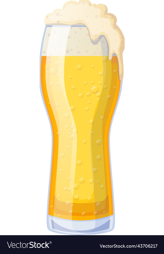 Lager beer glass cartoon Royalty Free Vector Image